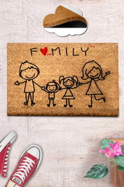 Conceptum Felpudo Coco Nuclear Family Multicolor 40 x 60 cm